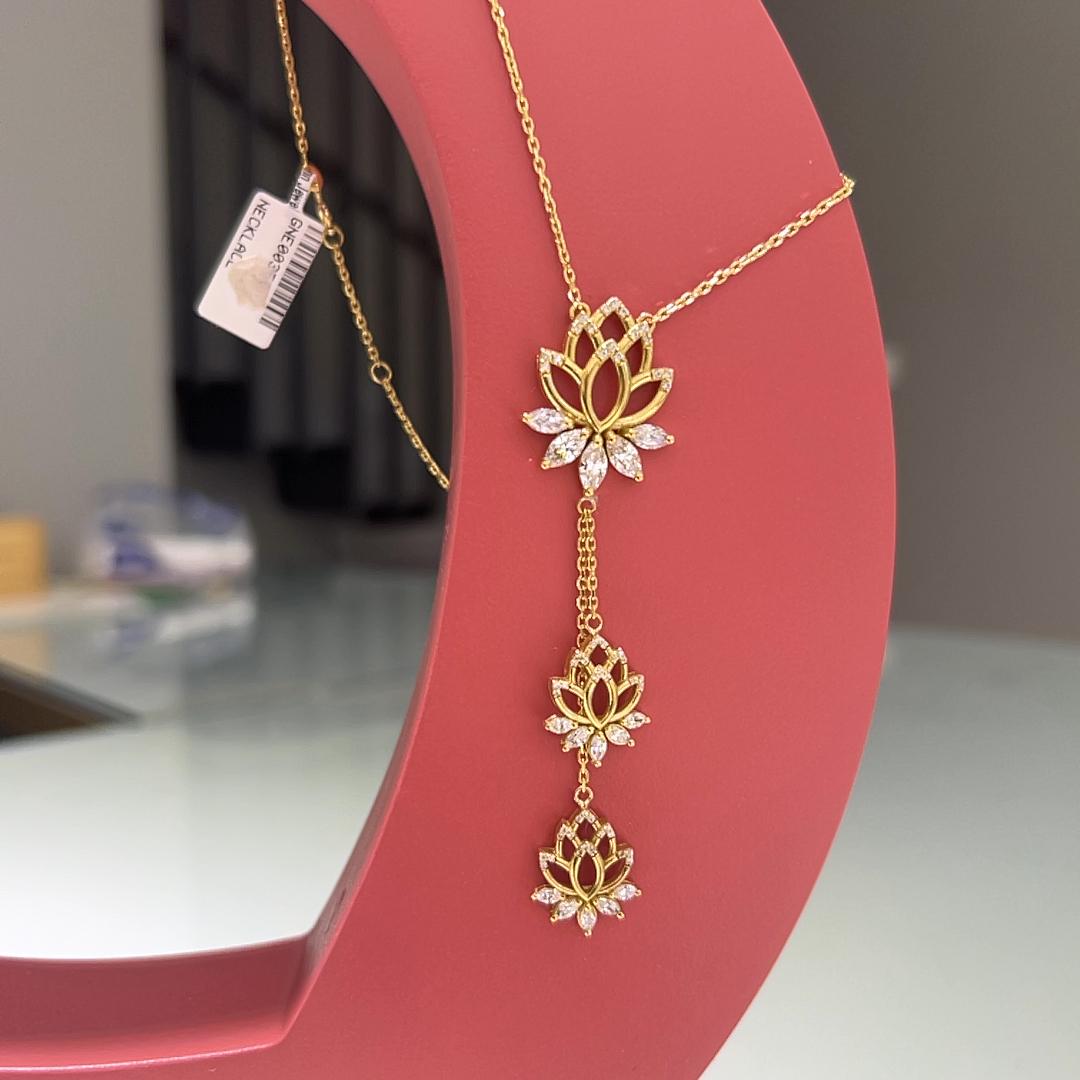 18k Lotus Flower Necklace