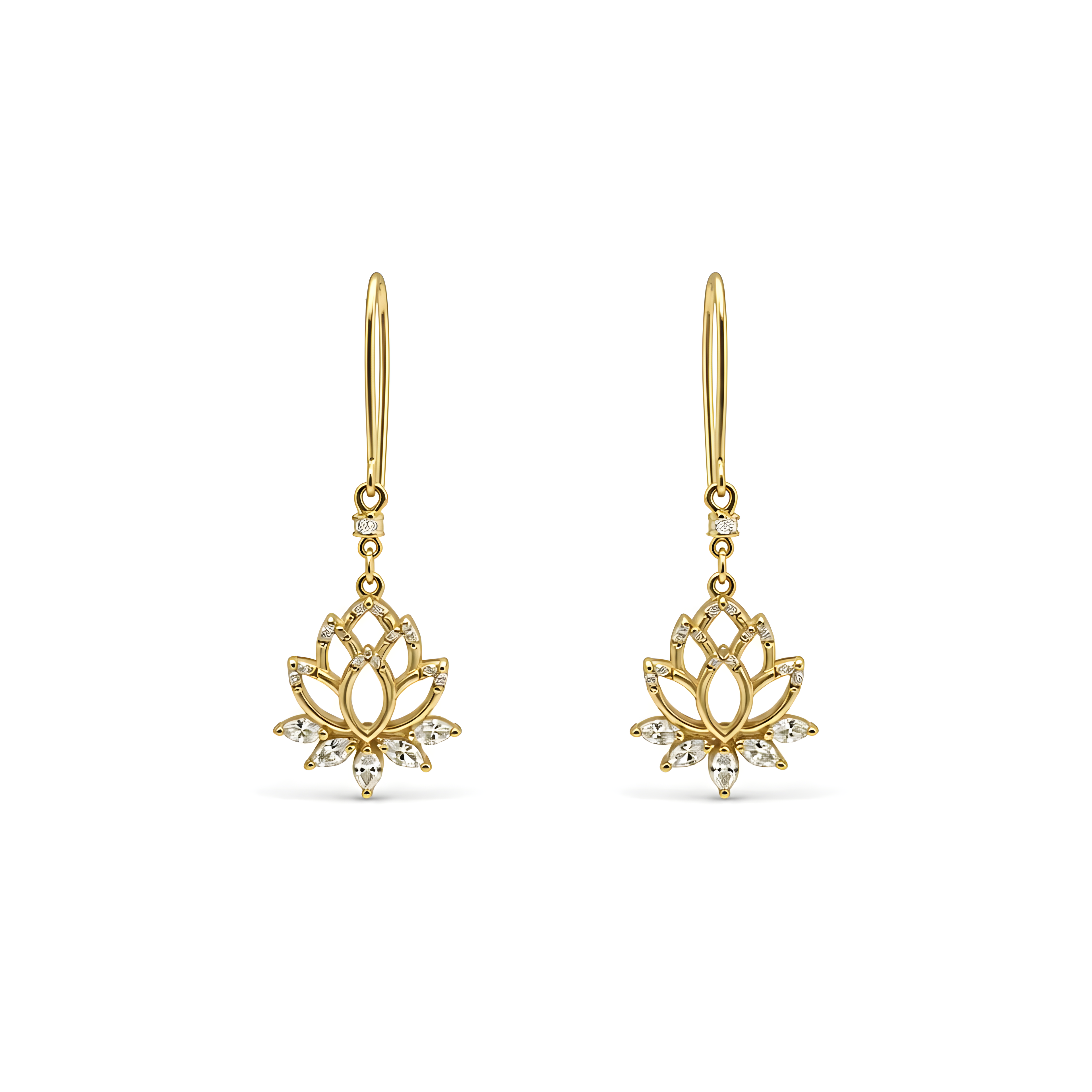 18k Lotus Earrings