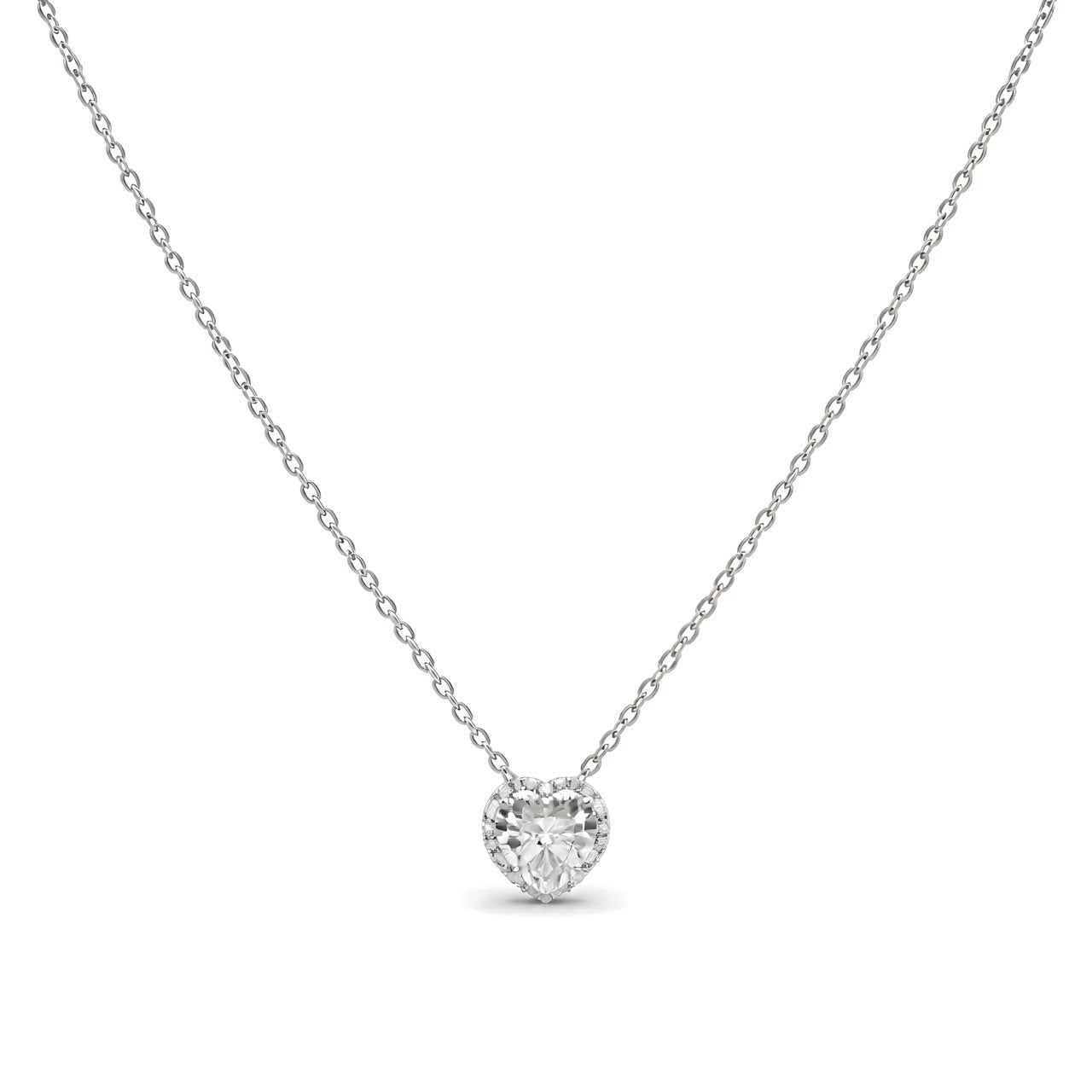 0.52 ct Heart Shaped Diamond Necklace